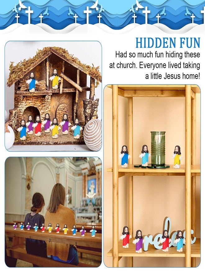 Barydat 25 Pcs Little Jesus Figures Baby Mini Jesus Figurines Bulk to Hide and Seek Tiny Miniature Christ Savior Figurine Toy Religious Gift for Easter Egg Stuffer Sunday School Baptism, Multicolor - Image 4